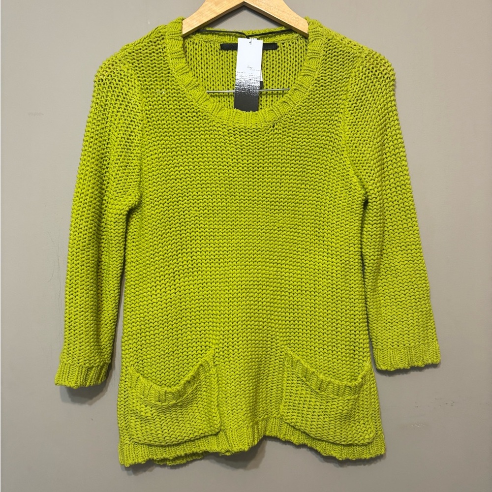 KENSIE NWT Crochet Lime Green Women's Knit Sweater